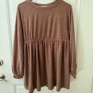 Women's Brown Textured Blouse